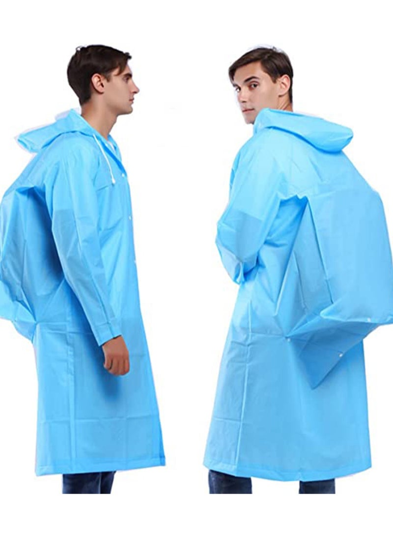 Raincoat, 2 Pack Portable EVA Backpack and Long Rain Coats Reusable Poncho with Hood and Elastic Cuff Sleeves for Men Women Travel, Songkran, Amusement Park, Rainy day - Image 5